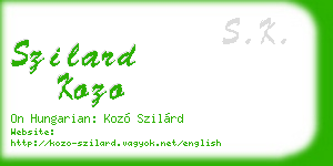 szilard kozo business card