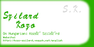 szilard kozo business card